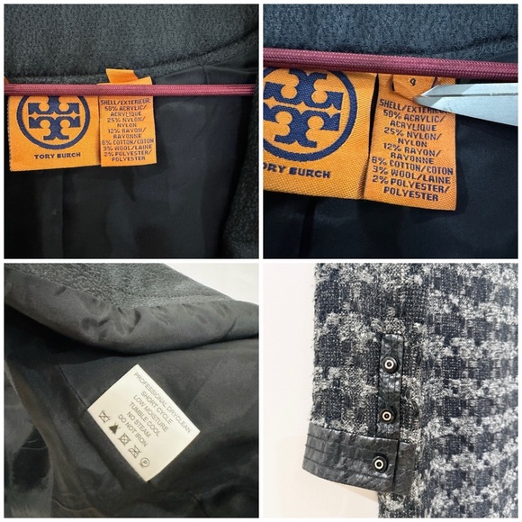 TORY BURCH edalene Wool Tweed Coat EUC - Picture 8 of 12